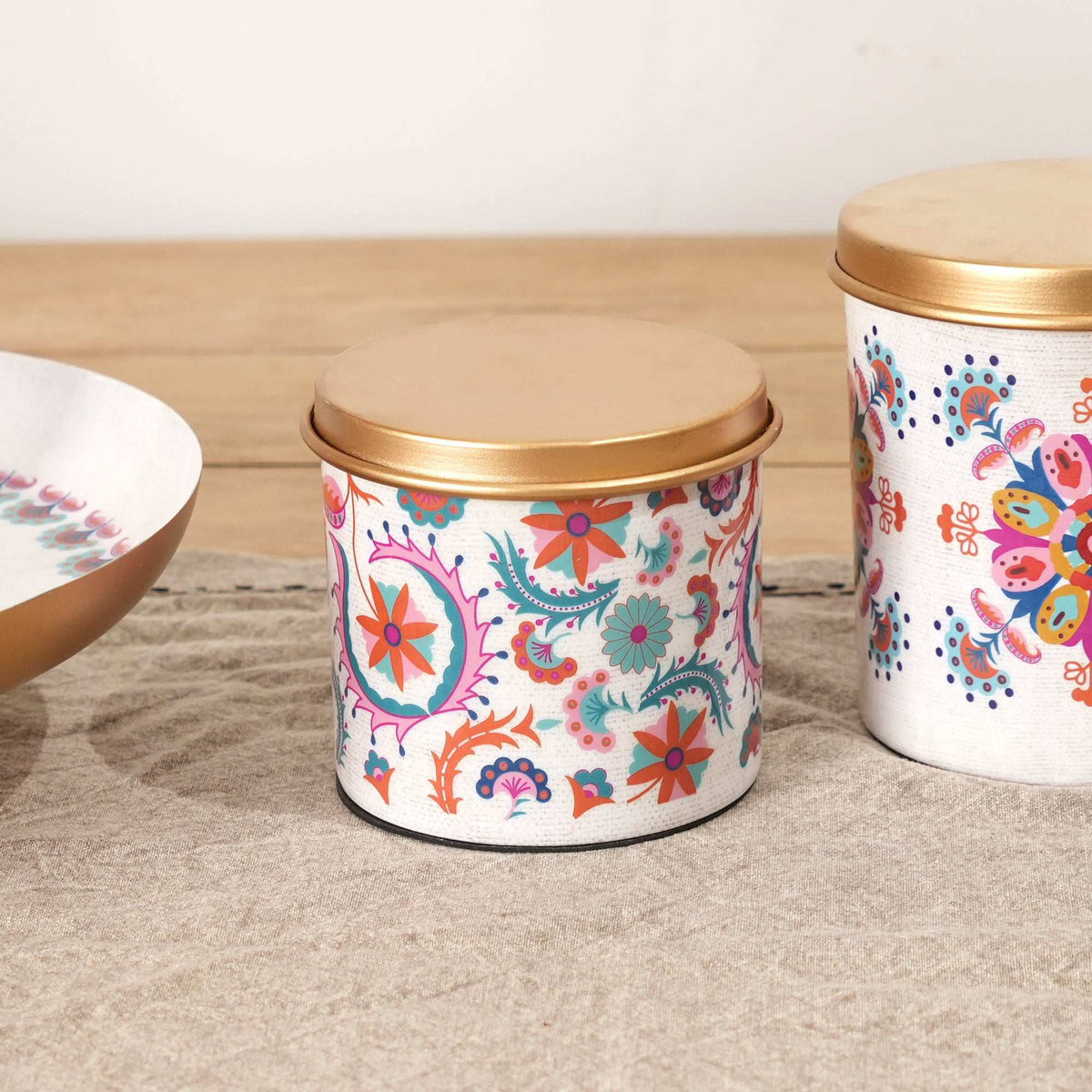 Kleine Emaille Doos - Ronde Voorraadpot Met Deksel - Keuken & Huis