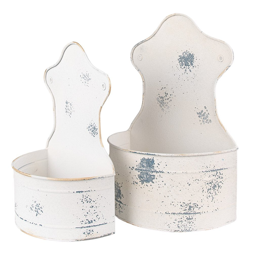Planthouder 26x14x37 /23x12x32 cm beige ijzer Hangpot