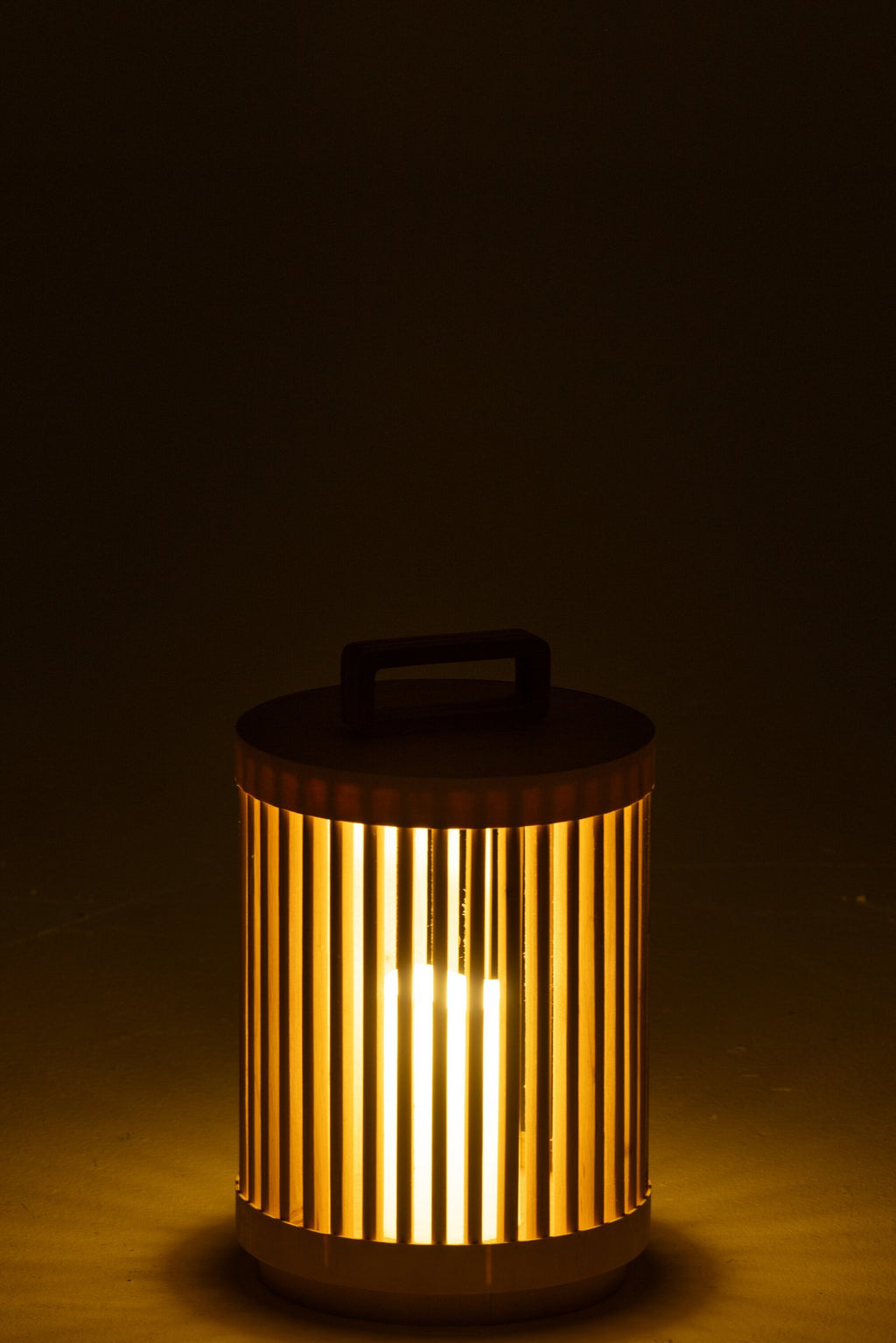 J-Line Lamp Cilinder Sparhout/Led Naturel Klein