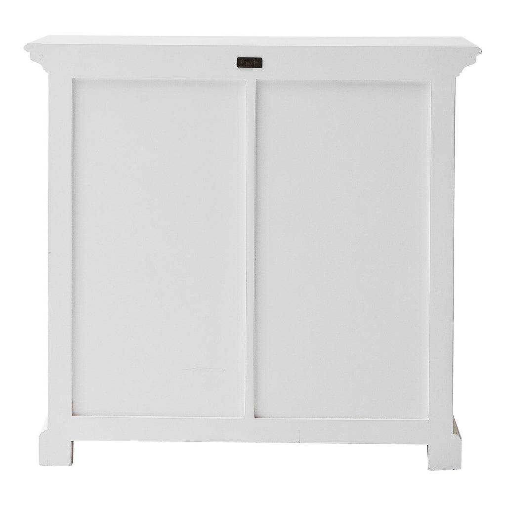 Dressoir wit - 90bx50dx85 hoog - 2 laden - 4 rotan mandjes