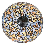 Tiffany Tafellamp Ø 40x60 cm Blauw Glas Vlinders Tiffany Bureaulamp