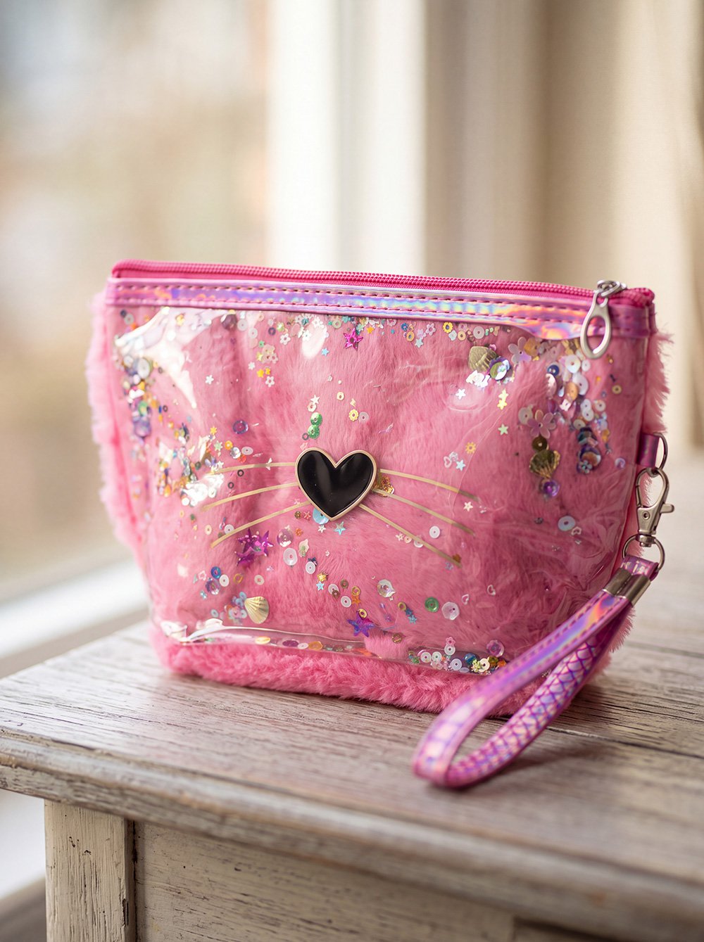 Toilettas Dames Hart 23x13 cm Roze Polyurethaan