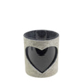 Windlicht koe hart grijs 10cm