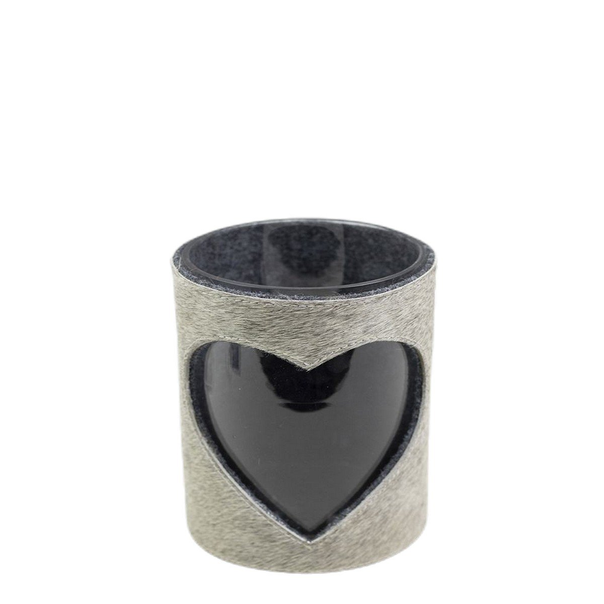 Windlicht koe hart grijs 10cm