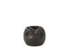 J-Line bloempot Uil - porselein - zwart - small - Ø 11 cm