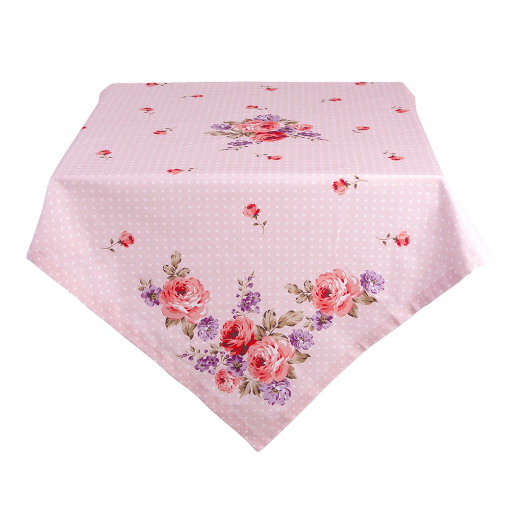 Tafelkleed 150x250 cm Roze Paars Katoen Rozen Tafellaken