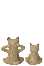 J-Line figuur Kat Yoga - polyresin - naturel - set van 2