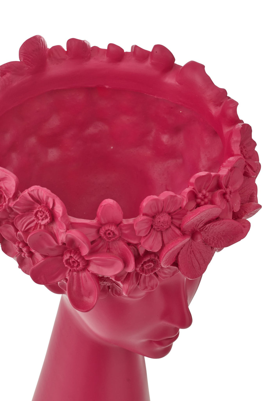 J-Line bloempot Hoofd - polyresin - fuchsia - L
