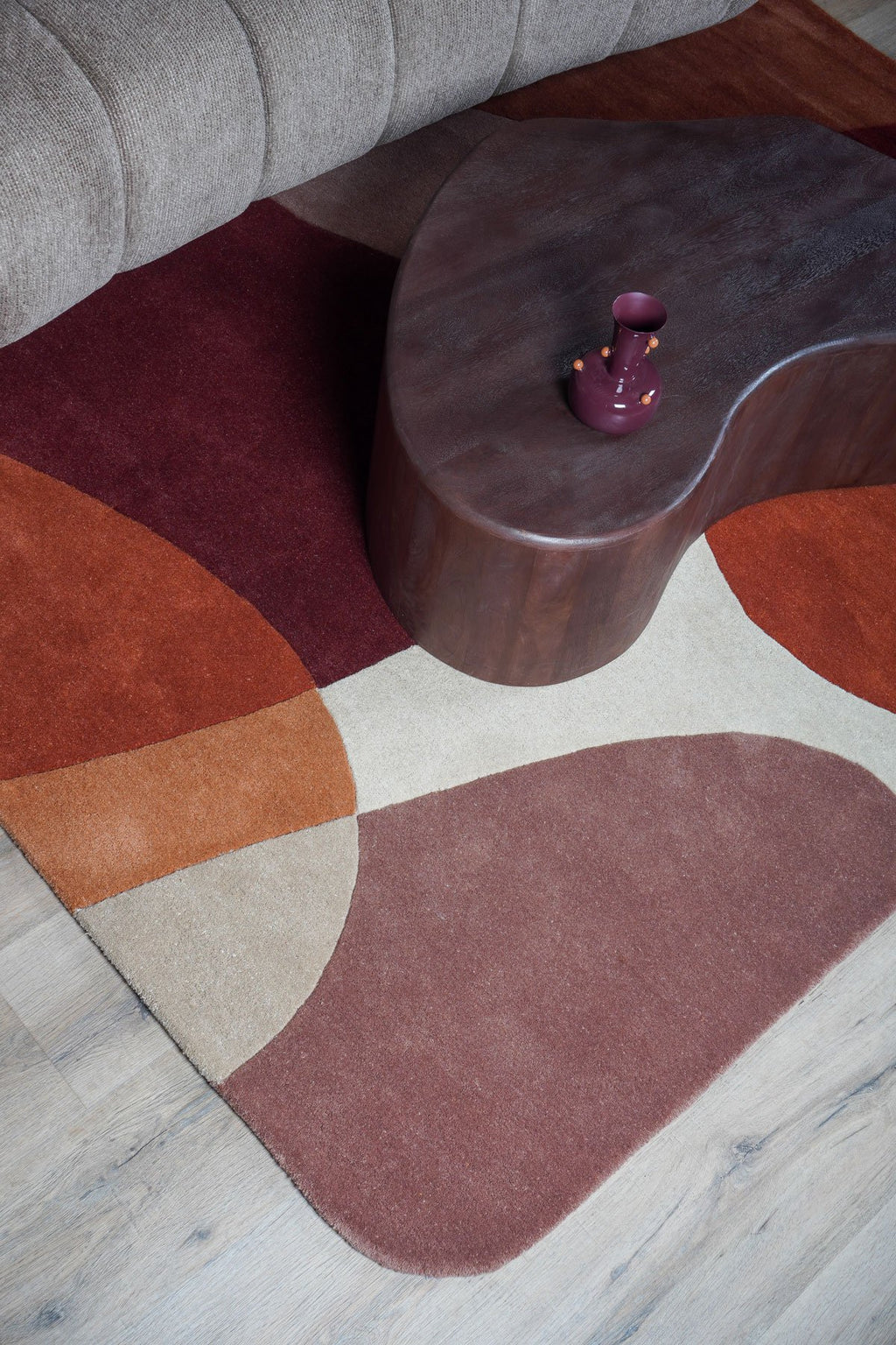 Vloerkleed Abstract Terra/Bruin - Rounded Corners 230 x 330 cm