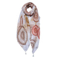 Sjaal Dames Print 90x180 cm Bruin Beige Synthetisch Shawl Dames