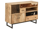 J-Line Kast met reliëf - mangohout - multikleur/naturel