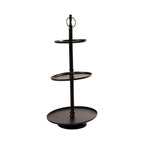 Etagère ovaal 3 lagen zwart 100cm