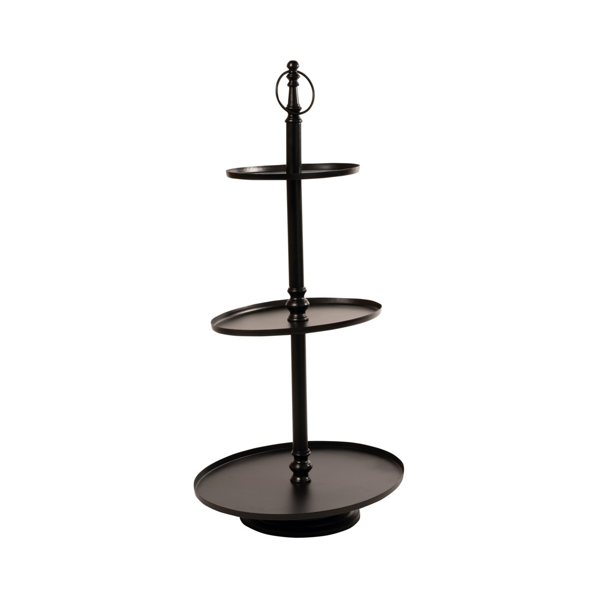 Etagère ovaal 3 lagen zwart 100cm