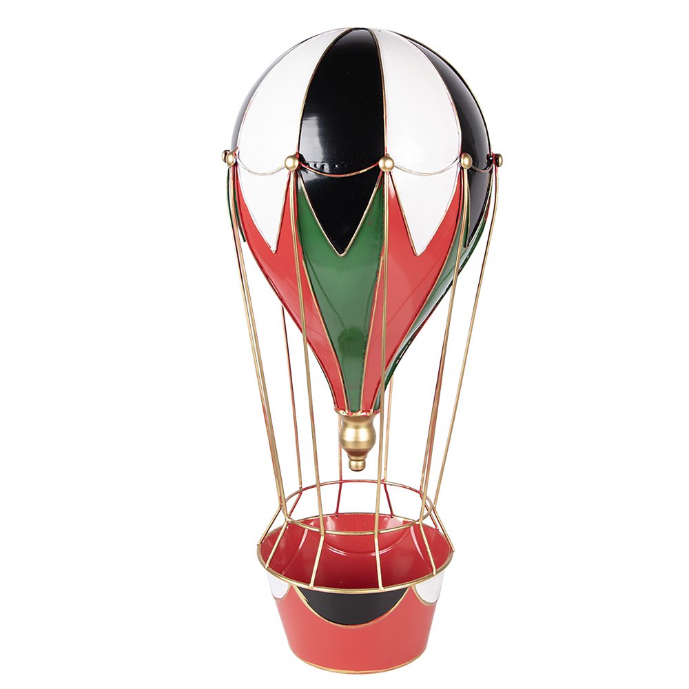 Kerstdecoratie Beeld Luchtballon Ø 26x62 cm Rood Metaal