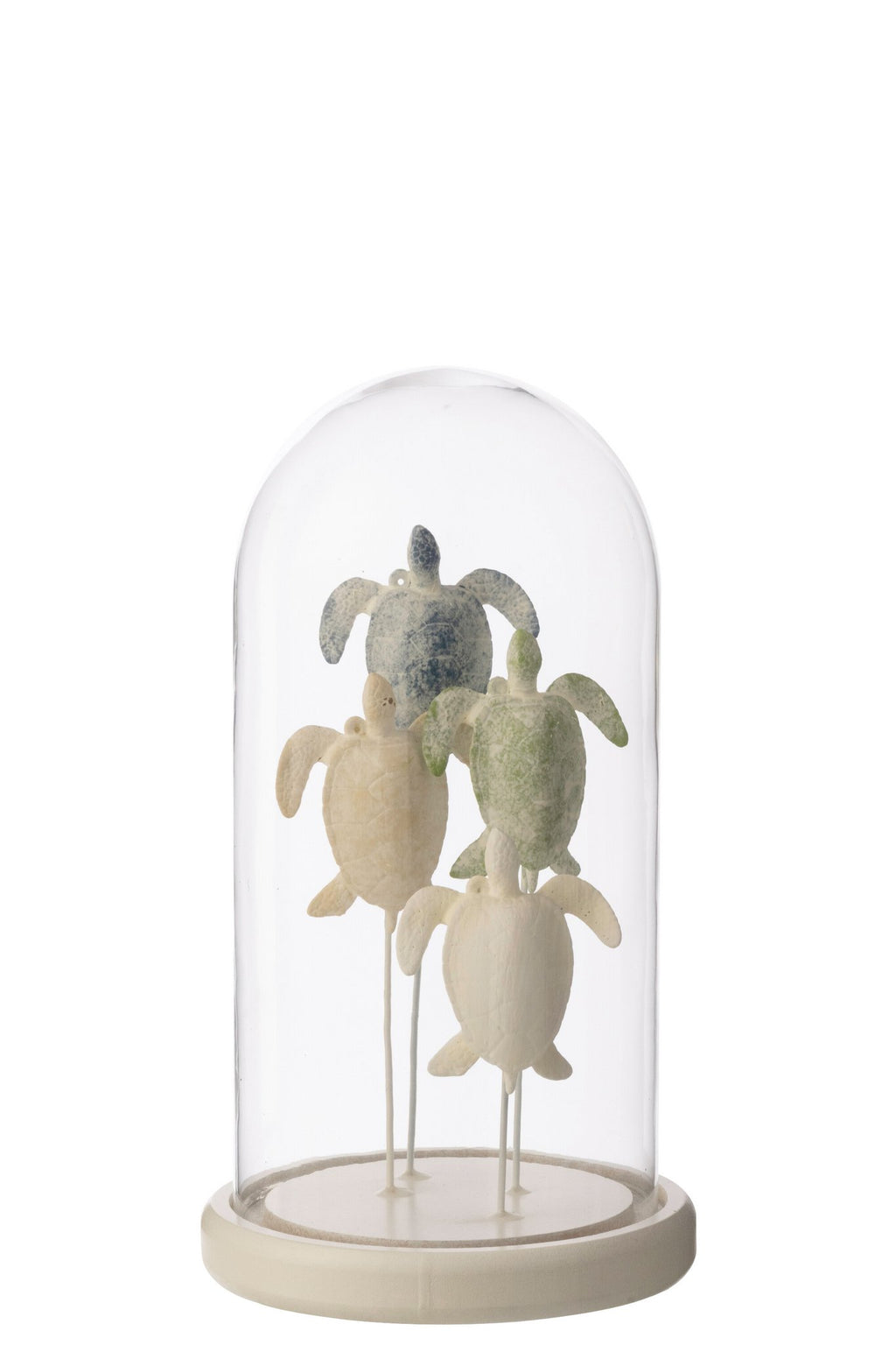 J-Line stolp Schildpad - glas - wit/lichtblauw - L