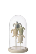 J-Line stolp Schildpad - glas - wit/lichtblauw - L