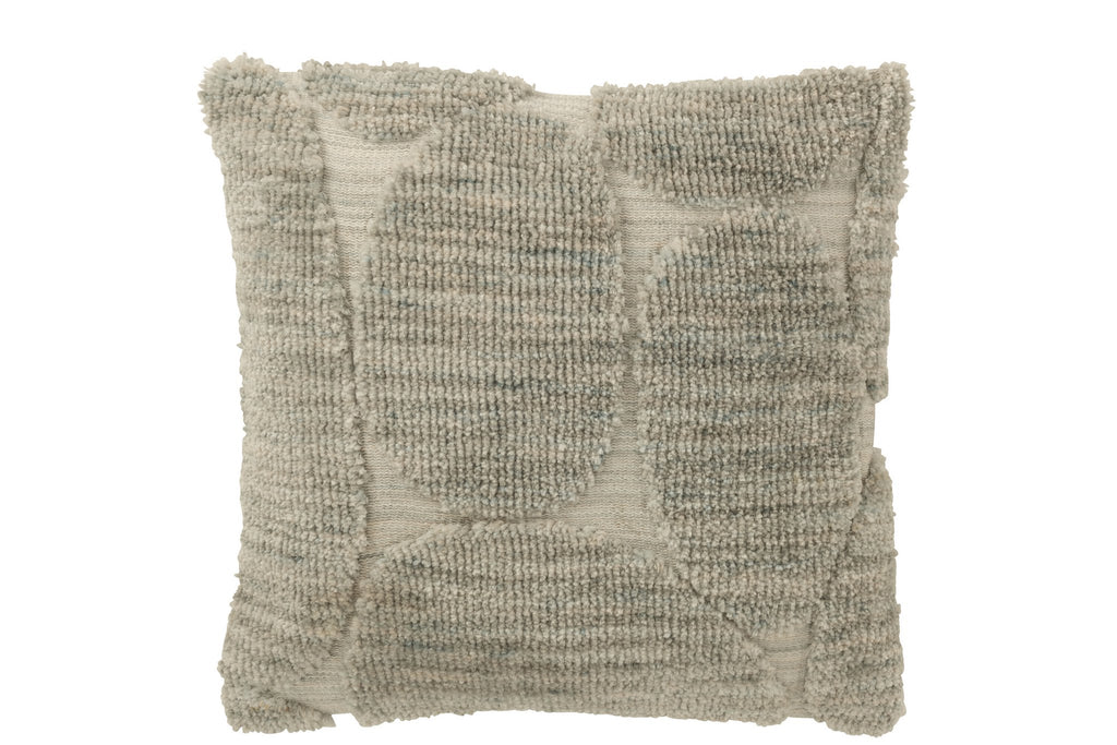 J-Line kussen Steen Motief - polyester - grijsblauw