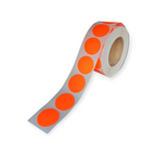 Blanco etiketten - Rond 25mm - fluor rood