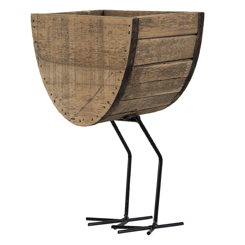 Bloempot 17x13x25 cm Bruin Hout Bloempot Binnen