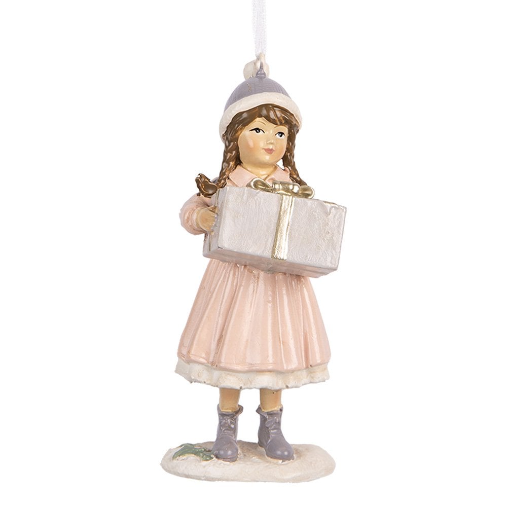 Kersthanger Kind 11 cm Roze Kunststof