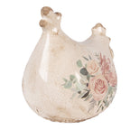 Decoratie Beeld Kip 12x11x13 cm Beige Keramiek