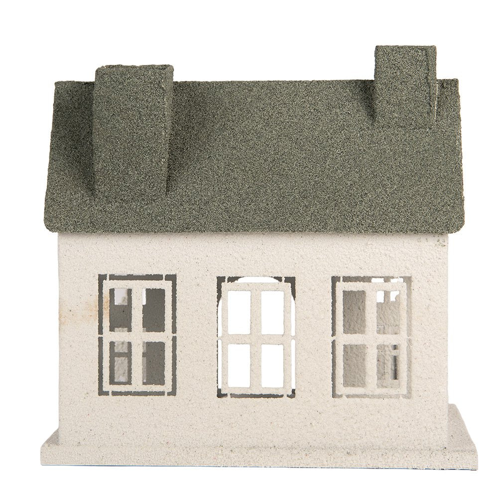 Decoratie Beeld Huis 26x17x26 cm Wit Metaal