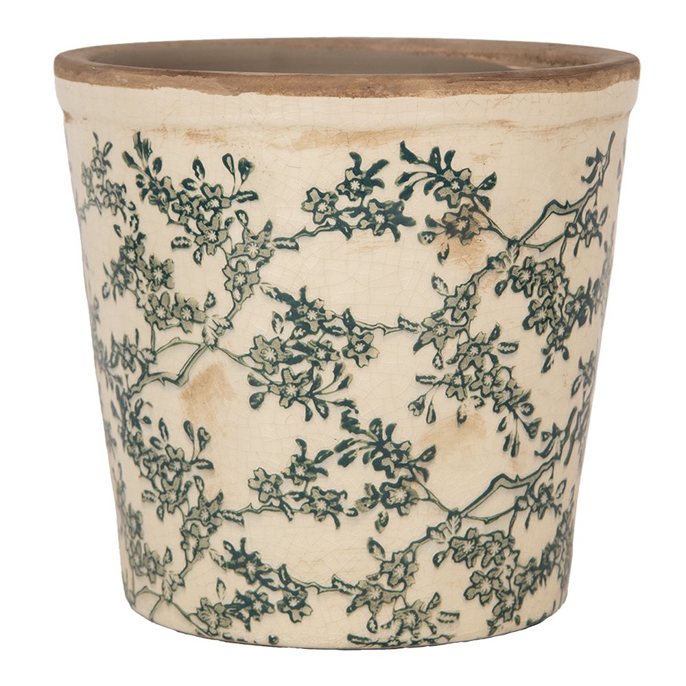 Bloempot Ø 17x16 cm Beige Keramiek Bloemen