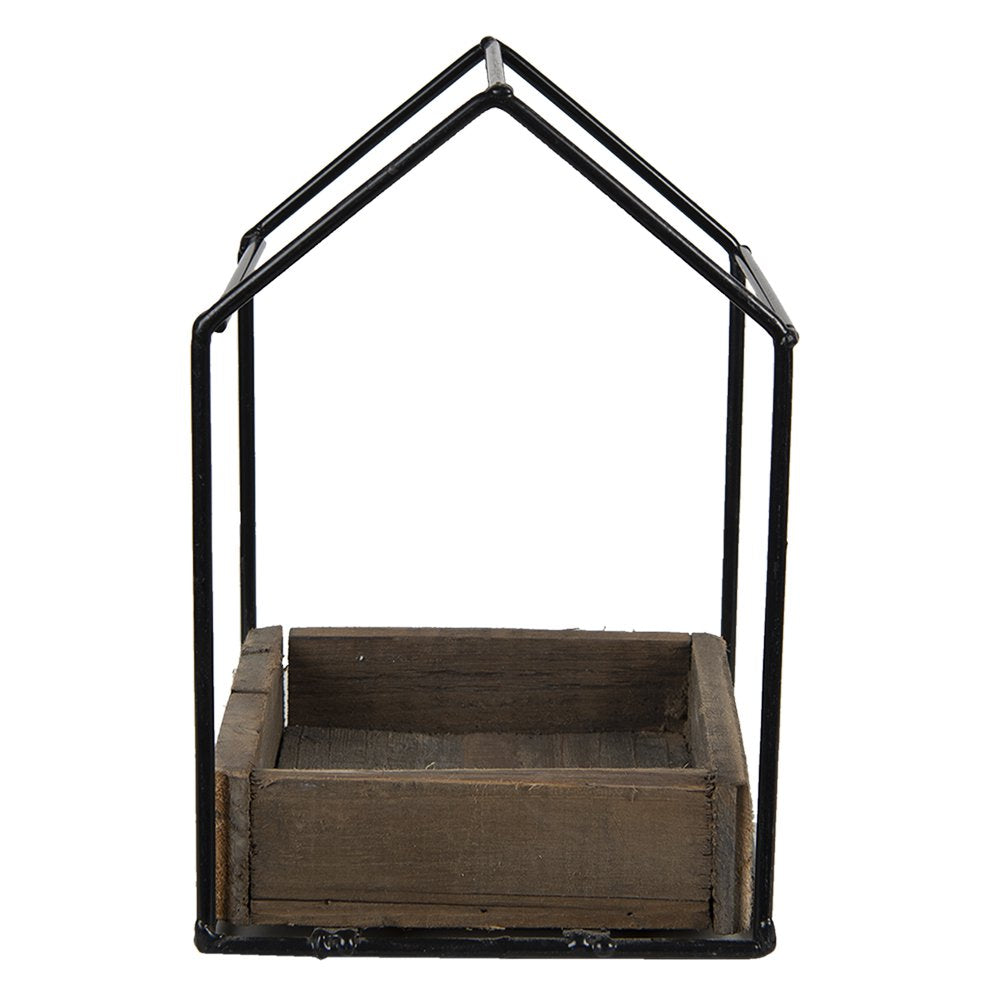 Bloempot 15x15x23 cm Bruin Hout Bloempot Binnen
