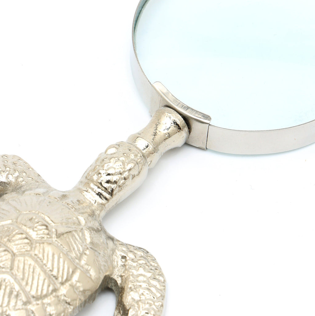 Vergrootglas met schildpadhandgreep met nikkelafwerking - Stijlvol decor