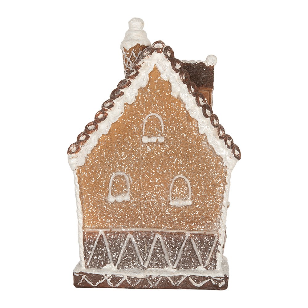 Gingerbread house met LED 13x9x20 cm Bruin Kunststof
