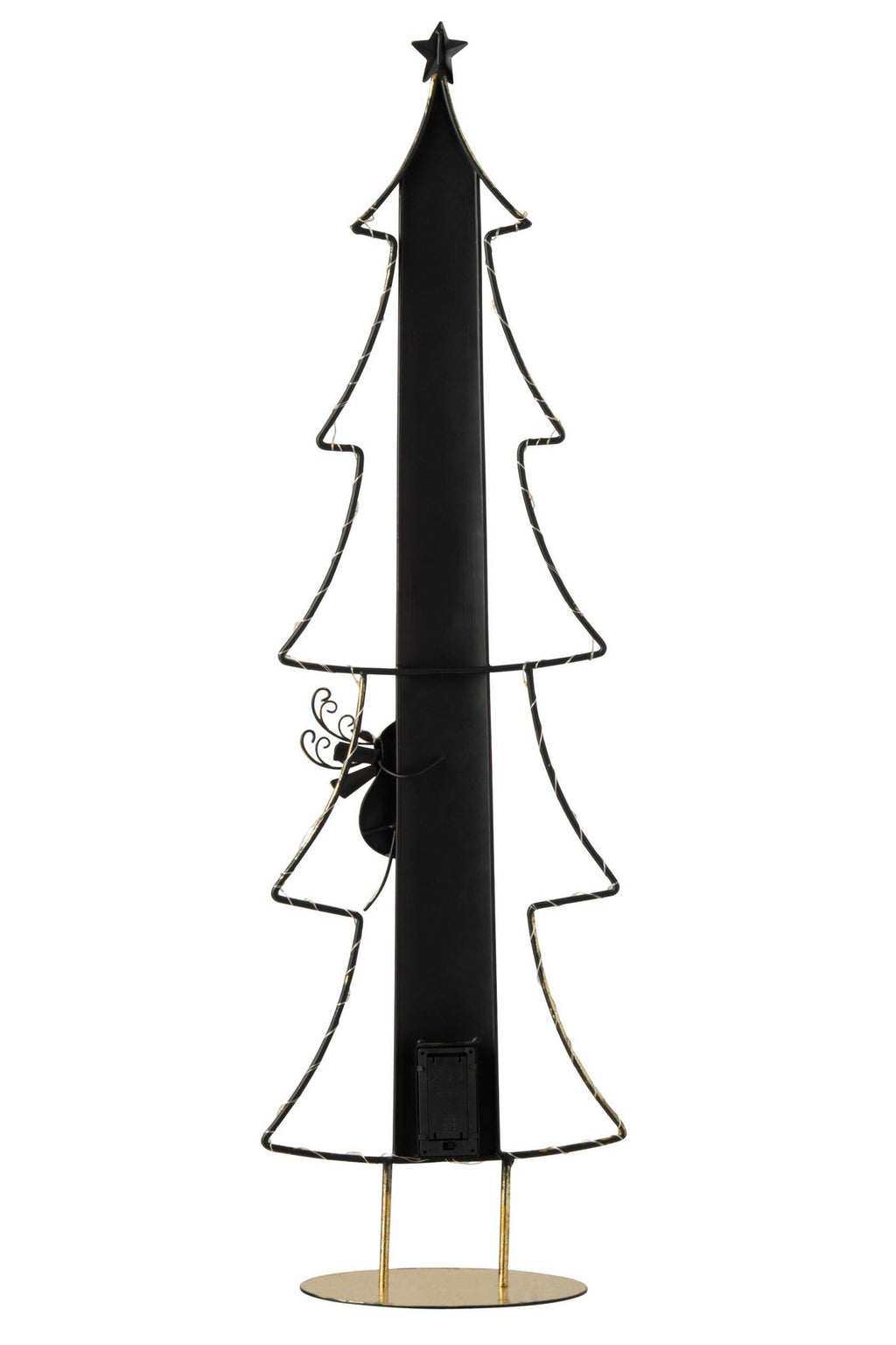 J-Line Ledkerstboom met adventskalender - metaal - kerstrood/goud