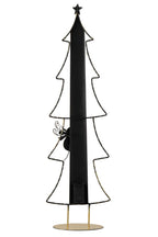 J-Line Ledkerstboom met adventskalender - metaal - kerstrood/goud