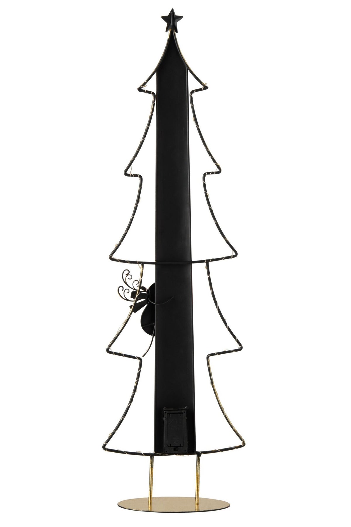J-Line Ledkerstboom met adventskalender - metaal - kerstrood/goud