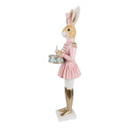Decoratie Beeld Konijn 79 cm Beige Roze Kunststof