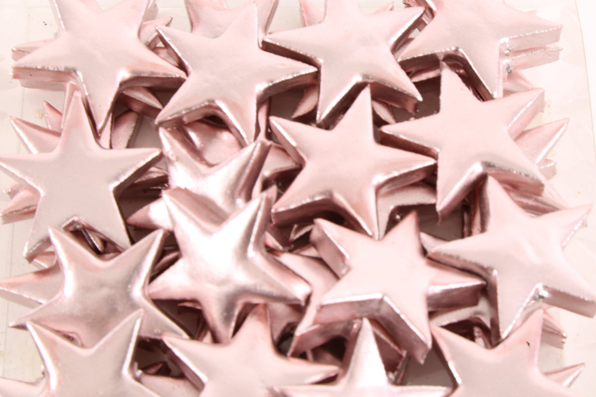 Polyresin sterren 48 st 4cm roze mix