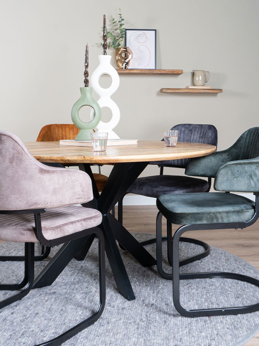 Eetkamerstoel Fox Antraciet 01 - Vintage Velvet