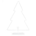 Metalen kerstboom met kaarshouder op voet 'holiday' wit h45 d40 cm
