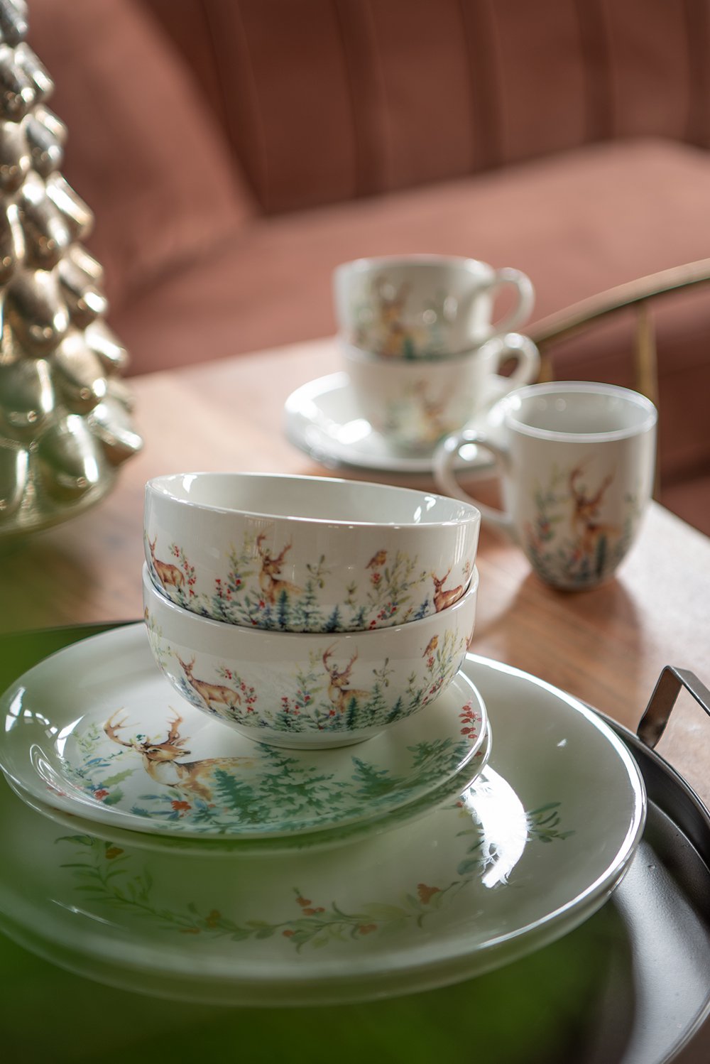 Kop en Schotel 200 ml Wit Keramiek Hert Servies