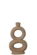 J-Line vaas Soliflore 2 Rings - steengoed - taupe - L