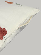 Set van 2 kussenslopen met geborduurd accent – ​​woninginrichting – premium katoen, bloemenstiksels – 40x40 cm