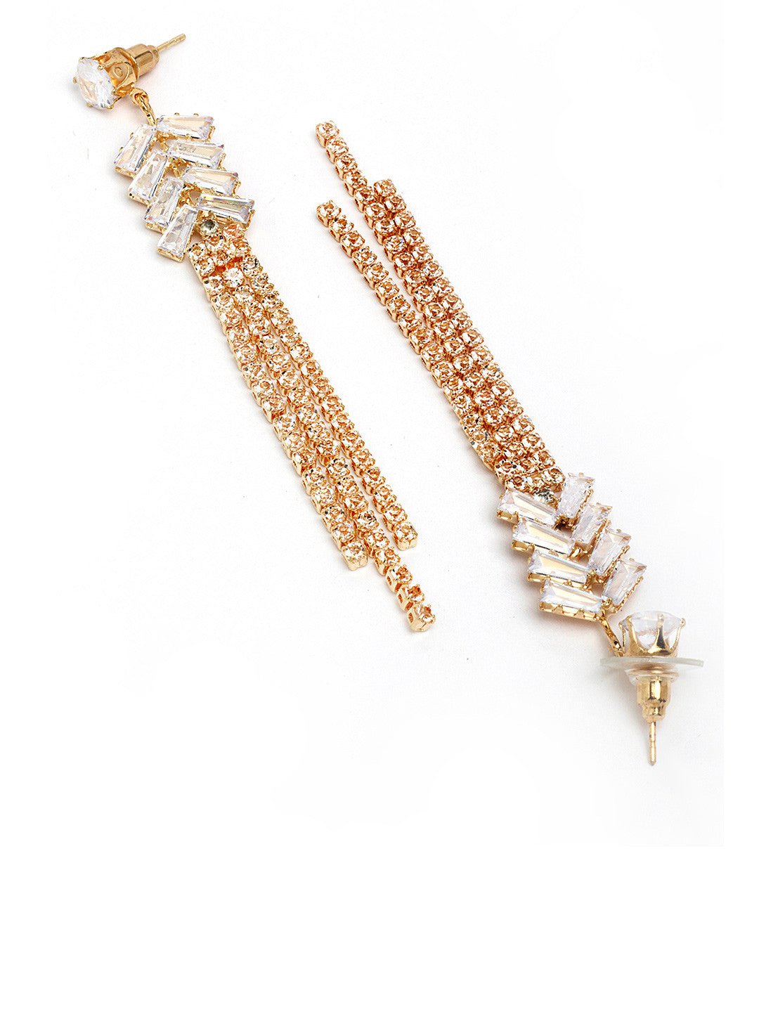 Eigentijdse oorbellen – mode-sieraden – vergulde zirkonia – 2 cm