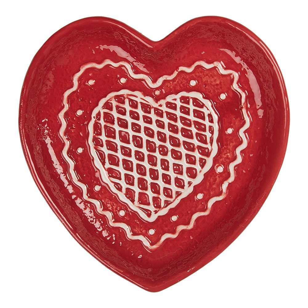 Dinerbord Gingerbread house 17x17x3 cm Rood Keramiek