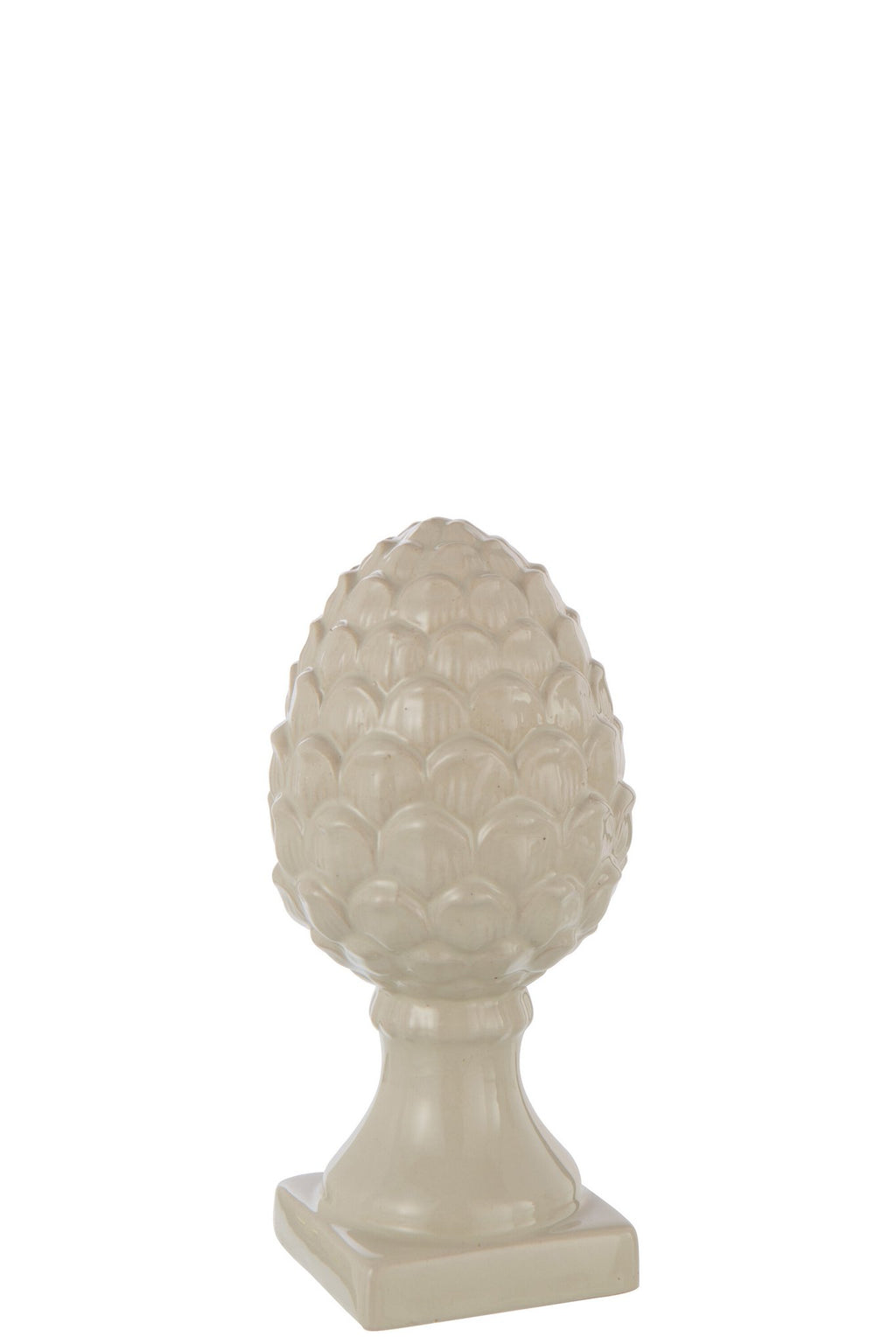 J-Line decoratie Dennenappel - porselein - beige - M