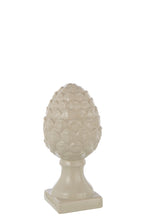 J-Line decoratie Dennenappel - porselein - beige - M