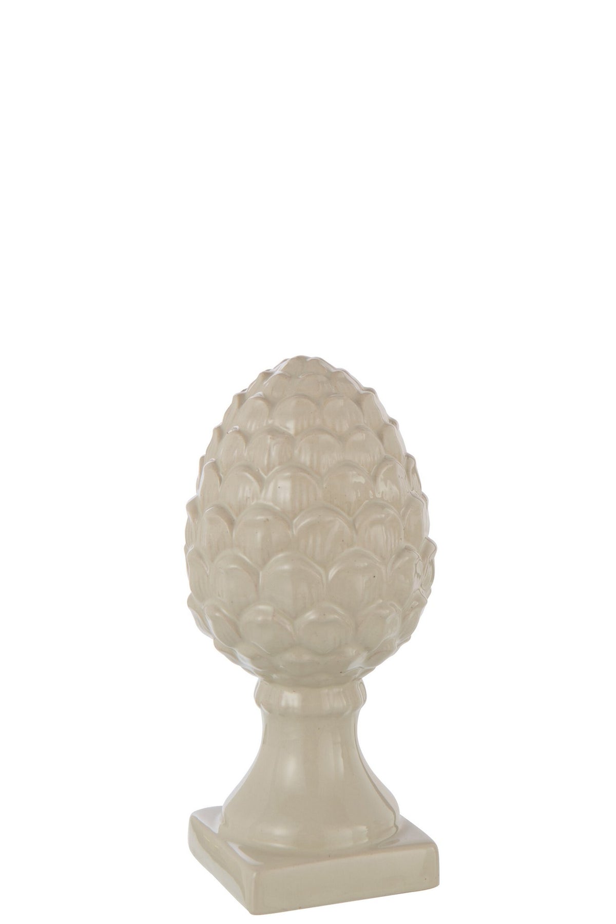 J-Line decoratie Dennenappel - porselein - beige - M