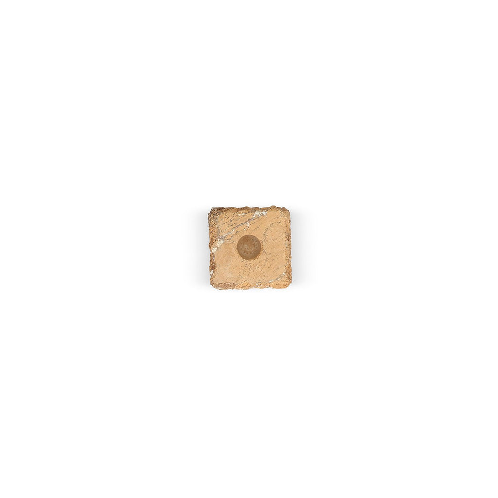 Kaarshouder 8x8xH8cm marmer bruin Opus
