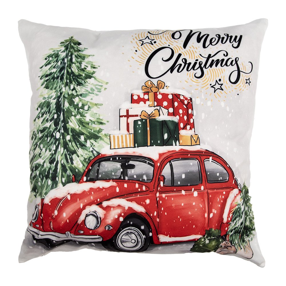 Kussenhoes 45x45 cm Beige Polyester Kerstboom Sierkussenhoes