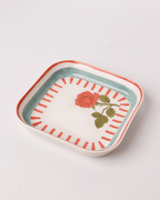 Serveerbord | Handgeschilderd keramisch rozenmotief | 2 maten | Geschenkdoos