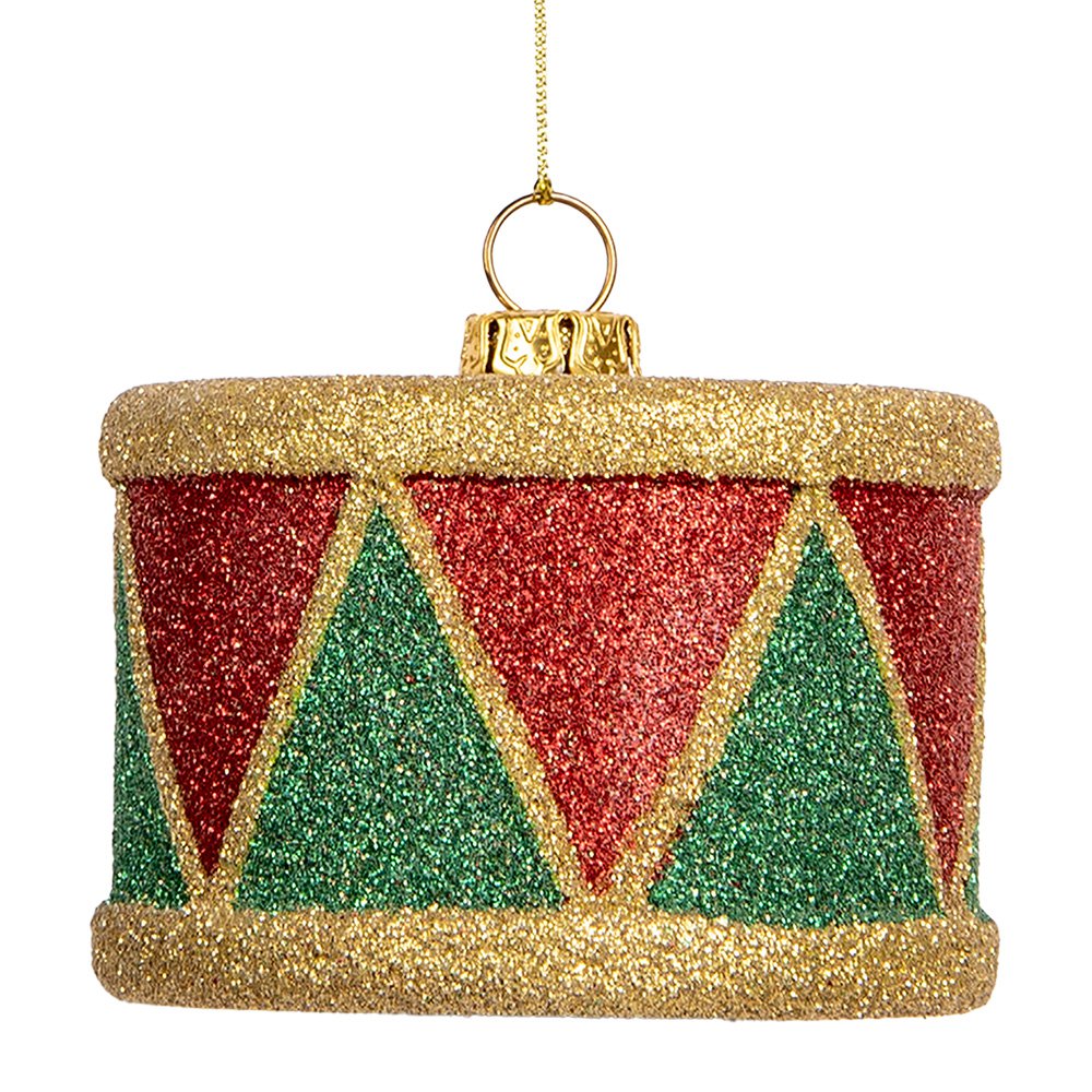 Kersthanger Trommel Ø 7x5 cm Rood Kunststof
