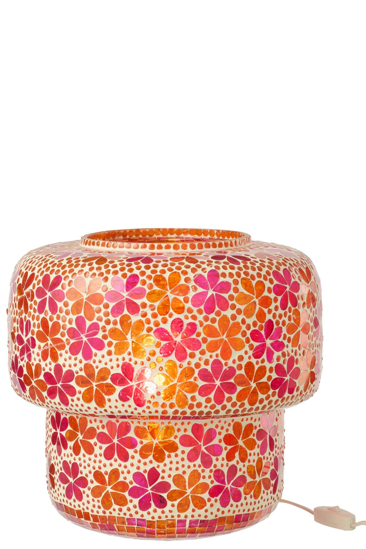 J-Line tafellamp Mozaïek - glas - roze/oranje - L